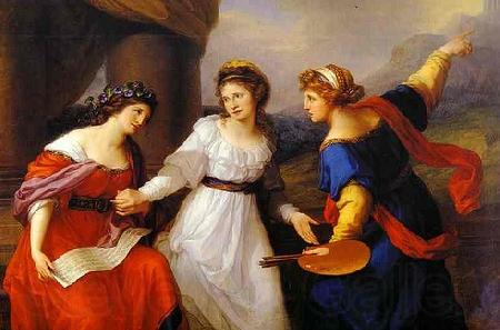 Angelica Kauffmann arts of Music and Painting Norge oil painting art